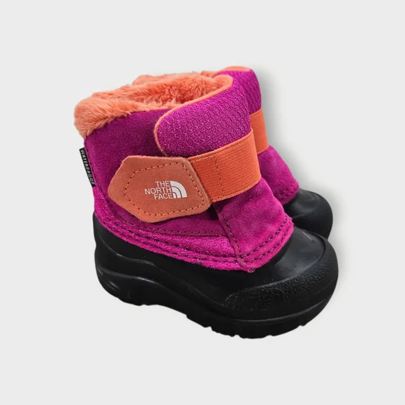 NORTH FACE Alpenglow II Toddler Girls Sz 5 Snow Boots Winter Waterproof Pull On - Picture 2 of 7